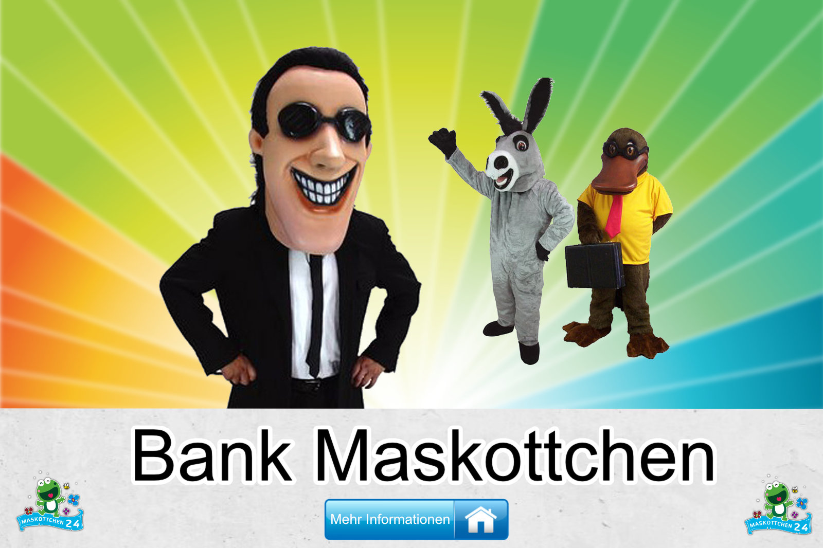 Bank Maskottchen Kostüm Hersteller Firma günstig kaufen